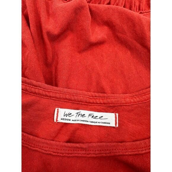 We The Free Women Size Medium Orange Sleeveless Boho Anytime Tank Top - Picture 3 of 10